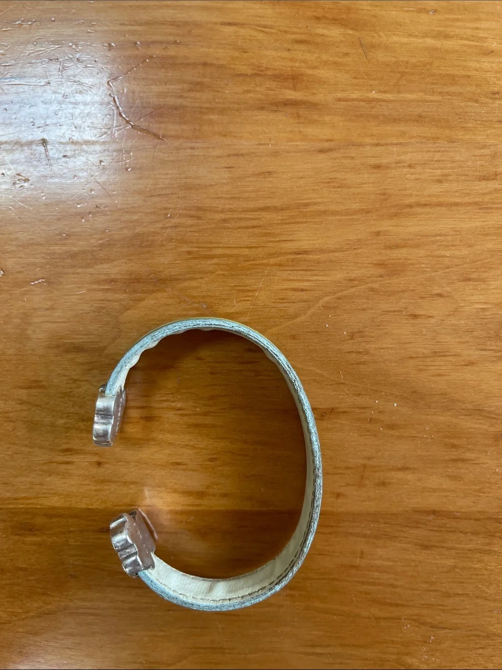 TOUS Sterling Silver Bear Patent Leather Cuff Bracelet